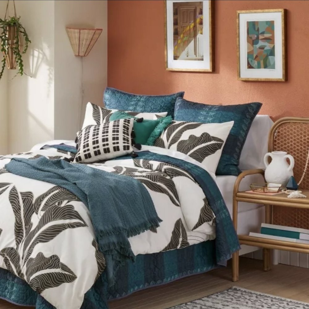 Waffle Textured Throw Blanket - Blue